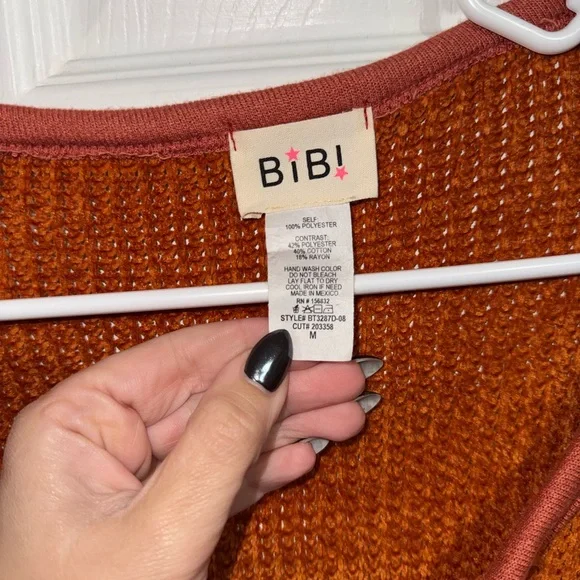 BiBi Terracotta Knit Sweater with Pockets - Picture 2 of 5